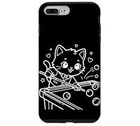Custodia per iPhone 7 Plus/8 Plus Biliardo Kawaii Gatto Stecca Sport Giocatore di biliardo