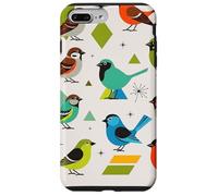 Custodia per iPhone 7 Plus/8 Plus Bird Art Mid Century Midcentury Retro Atomic Age Space