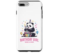 Custodia per iPhone 7 Plus/8 Plus Birthday Girl Design Panda Cupcake Esprimi un desiderio