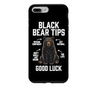 Custodia per iPhone 7 Plus/8 Plus Black Bear Tips Buona fortuna Escursionismo Fauna selvatica Umorismo Campeggio