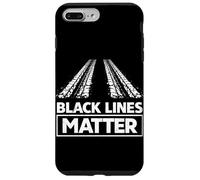 Custodia per iPhone 7 Plus/8 Plus Black Lines Matter: un divertente pneumatico segna un automobilista alla deriva
