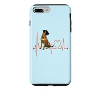 Custodia per iPhone 7 Plus/8 Plus Black Mouth Cur Dog Heartbeat ECG I miei cani sono il mio cardio
