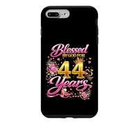 Custodia per iPhone 7 Plus/8 Plus Blessed by God for 44 Years Old Women 44th Birthday Queen