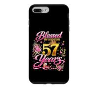 Custodia per iPhone 7 Plus/8 Plus Blessed by God for 57 Years Old Women 57th Birthday Queen