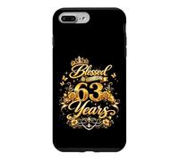 Custodia per iPhone 7 Plus/8 Plus Blessed by God for 63 Years Old Women 63rd Birthday Queen