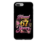 Custodia per iPhone 7 Plus/8 Plus Blessed by God for 67 Years Old Women 67th Birthday Queen