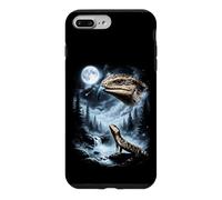 Custodia per iPhone 7 Plus/8 Plus Blu Tongued Skink Howling at Moon 90's Retro