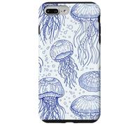 Custodia per iPhone 7 Plus/8 Plus Blue Jellyfish Ocean Pattern Aquatic Marine Life