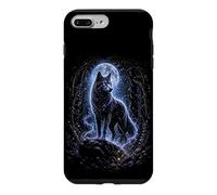 Custodia per iPhone 7 Plus/8 Plus Blue Moon Wolf Mistico Foresta Fantasia Gotica Grafica
