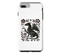 Custodia per iPhone 7 Plus/8 Plus Boho Drago Bere Caffè Folk Art Mitico Bestia