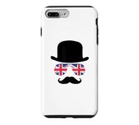 Custodia per iPhone 7 Plus/8 Plus British Gentleman - Cappello a bombetta, motivo: aviatori Union Jack