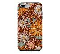 Custodia per iPhone 7 Plus/8 Plus Brown Flowers Meadow Floral Retro Groovy Aesthetic Women