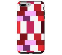 Custodia per iPhone 7 Plus/8 Plus Burgundy Color Block Checkered Checker Abstract Checkerboard