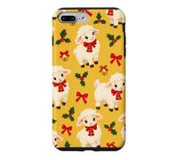 Custodia per iPhone 7 Plus/8 Plus Campana con fiocco di agnello giallo senape rosso per Natale
