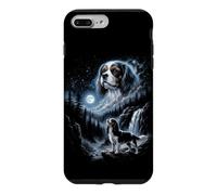 Custodia per iPhone 7 Plus/8 Plus Cane bootleg retrò Cavalier King Charles Spaniel Moon anni '90