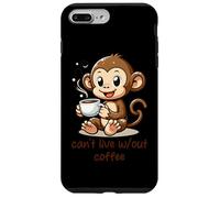 Custodia per iPhone 7 Plus/8 Plus Cant Live Wout Caffè Carino Scimmia Cartoon