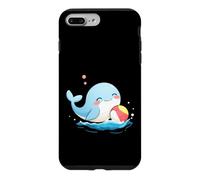 Custodia per iPhone 7 Plus/8 Plus Carino balena Kawaii che gioca a palla da spiaggia divertimento oceano