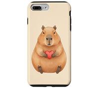 Custodia per iPhone 7 Plus/8 Plus Carino Capibara Holding Cuore Rosso Valentine Love