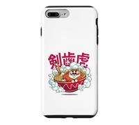 Custodia per iPhone 7 Plus/8 Plus Carino Chubby Tiger Ramen Noodle Bowl Giapponese Foodie Lover