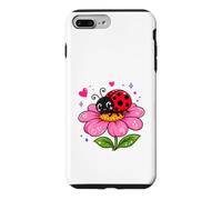 Custodia per iPhone 7 Plus/8 Plus Carino coccinella rosa cuori insetti bug amante ritorno a scuola