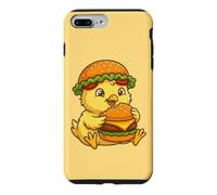 Custodia per iPhone 7 Plus/8 Plus Carino eccentrico cartone animato pulcino con Cheeseburger Design