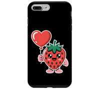 Custodia per iPhone 7 Plus/8 Plus Carino Fragola Che Tiene Cuore Palloncino Kawaii Fruit Art