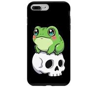 Custodia per iPhone 7 Plus/8 Plus Carino Horror Kawaii Rana Anfibio Seduto sul Teschio