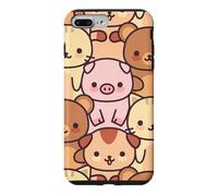 Custodia per iPhone 7 Plus/8 Plus Carino Kawaii Animal Friends pastello carattere grafico