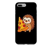 Custodia per iPhone 7 Plus/8 Plus Carino Riccio Abbracciare Peperoni Pizza Fetta Kawaii Cartoon