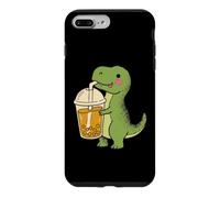 Custodia per iPhone 7 Plus/8 Plus Carino T Rex Boba Cartoon Dinosaur Bubble Tea Snack Amante
