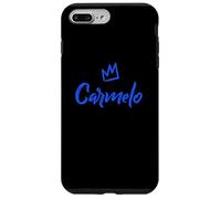 Custodia per iPhone 7 Plus/8 Plus Carmelo il re/corona blu e nome per gli uomini chiamato Carmelo