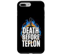 Custodia per iPhone 7 Plus/8 Plus Cast Iron Skillet Cooking Death Before Nonstick Pan