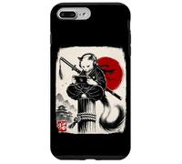 Custodia per iPhone 7 Plus/8 Plus Cat Ninja Gamer Giapponese Sumi-e Gioco Samurai Art