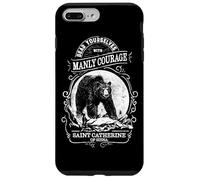 Custodia per iPhone 7 Plus/8 Plus Caterina di Siena citazione Orso Manly Coraggio Cattolici Uomini