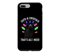 Custodia per iPhone 7 Plus/8 Plus Cats and Crystals That's All I Neee Aesthetic Black Cat