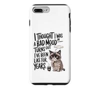 Custodia per iPhone 7 Plus/8 Plus Cattivo umore Anni Gatto Caffè Sarcasmo Felino Umorismo