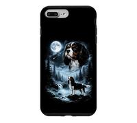 Custodia per iPhone 7 Plus/8 Plus Cavalier King Charles Spaniel Ululando alla Luna Retro anni '90