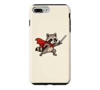 Custodia per iPhone 7 Plus/8 Plus Cavaliere procione carino con spada e mantello Fantasy Adventure