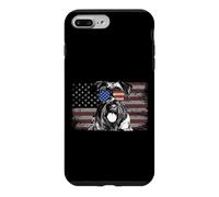 Custodia per iPhone 7 Plus/8 Plus Cesky Terrier Cane 4 luglio Retro USA Bandiera Americana