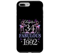 Custodia per iPhone 7 Plus/8 Plus Chapter 34 Fabulous Since 1992 34th Birthday Women Girls