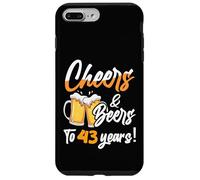 Custodia per iPhone 7 Plus/8 Plus Cheers & Beers To 43 Years 43 Compleanno Ragazzo 43 Anni