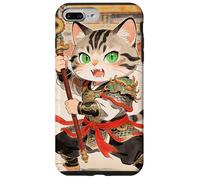Custodia per iPhone 7 Plus/8 Plus Chibi asiatico cinese guerriero gatto - Meow Kung Fu Vintage Art