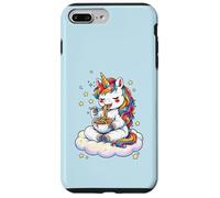 Custodia per iPhone 7 Plus/8 Plus Chibi Unicorno Mangia Arcobaleno Spaghetti Pasta Grafica