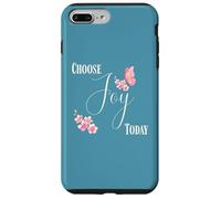 Custodia per iPhone 7 Plus/8 Plus Choose Joy Today Farfalla Floreale Citazione