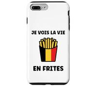 Custodia per iPhone 7 Plus/8 Plus Citation Drapeau belge coeur amour Belgique Frites