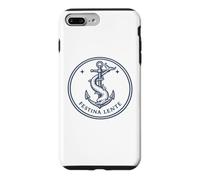 Custodia per iPhone 7 Plus/8 Plus Citazione Latina Festina Lente Ancora e Delfino Emblema