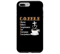 Custodia per iPhone 7 Plus/8 Plus Coffee Christ Offers Forgiveness Quote Cafeine Baristas