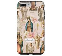 Custodia per iPhone 7 Plus/8 Plus Collage cristiano cattolico floreale vintage della Vergine