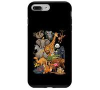 Custodia per iPhone 7 Plus/8 Plus Collage di personaggi di Ultimate Wild Animal Kingdom