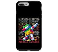 Custodia per iPhone 7 Plus/8 Plus Colorful Retro Master Builder Dabbing Blocks Bricks Builder